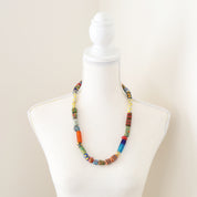 African Multi Colour Recycled Glass Bead Necklace