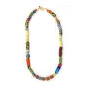 African Multi Colour Recycled Glass Bead Necklace