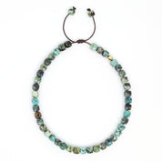 African Turquoise & 14K Solid Gold Bracelet