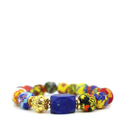 African Glass Medley Bali Bracelet