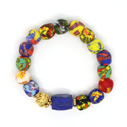 African Glass Medley Bali Bracelet