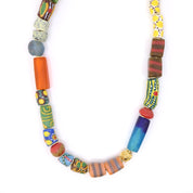 African Multi Colour Recycled Glass Bead Necklace