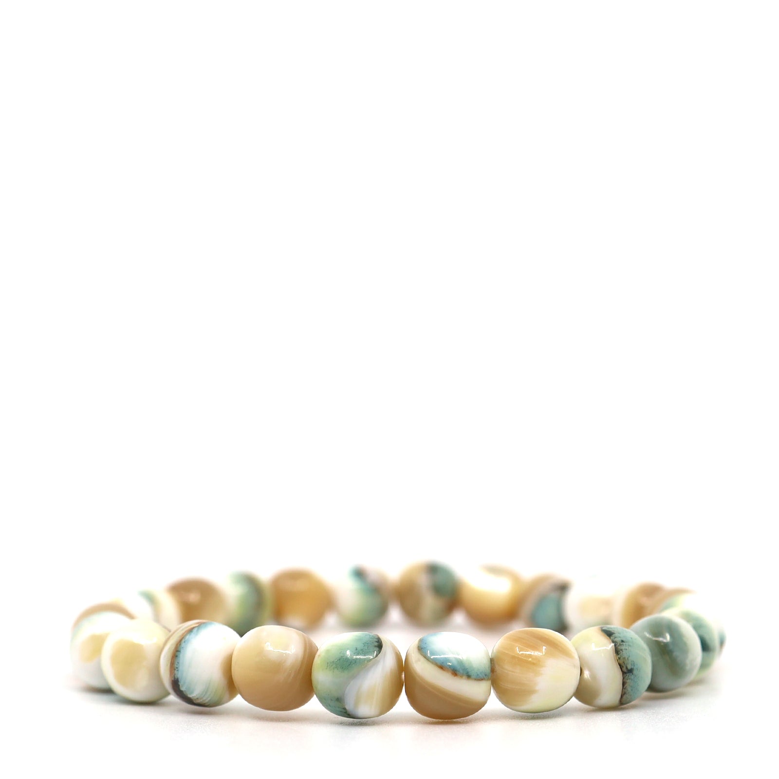 Natural Brown Green Mother Of Pearl Bracelet