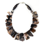 Black Sakura Agate & Quartz Necklace