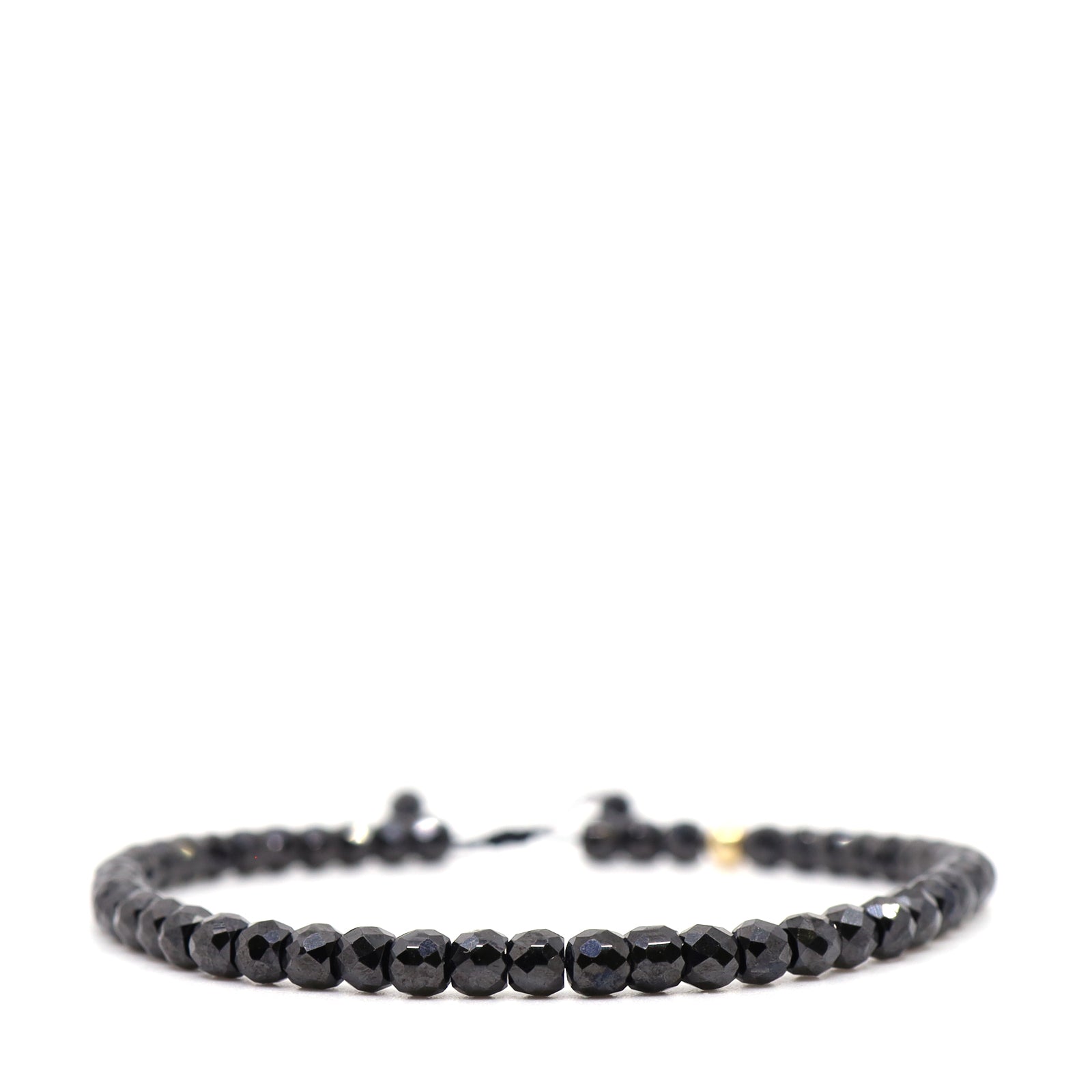 Black Cubic Zirconia & 14K Solid Gold Bracelet