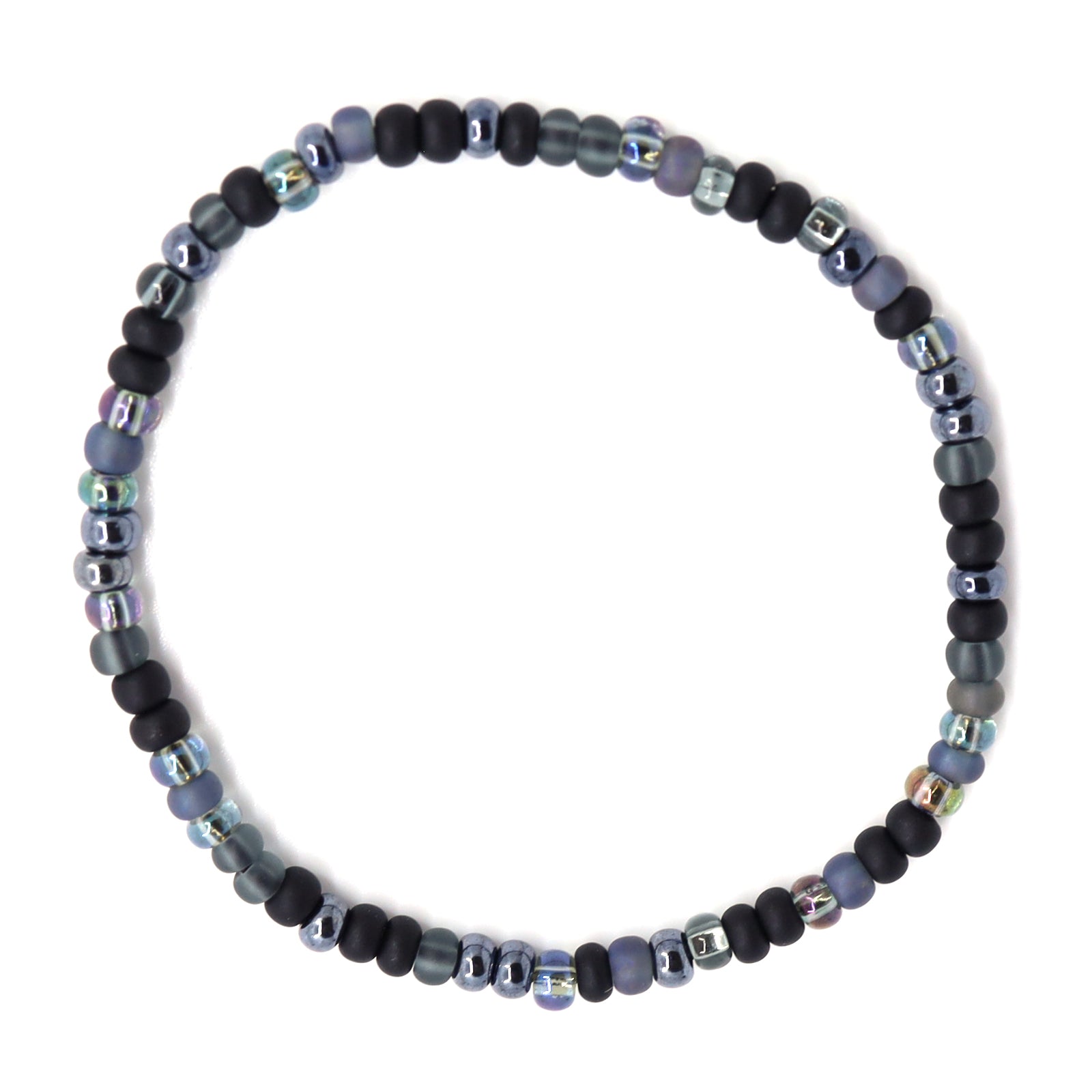 Black, Grey & Metallic Czech Picasso Bracelet