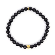 Black Spinel & 24K Pure Gold Ball Bracelet