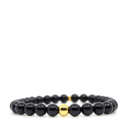Black Spinel & 24K Pure Gold Ball Bracelet