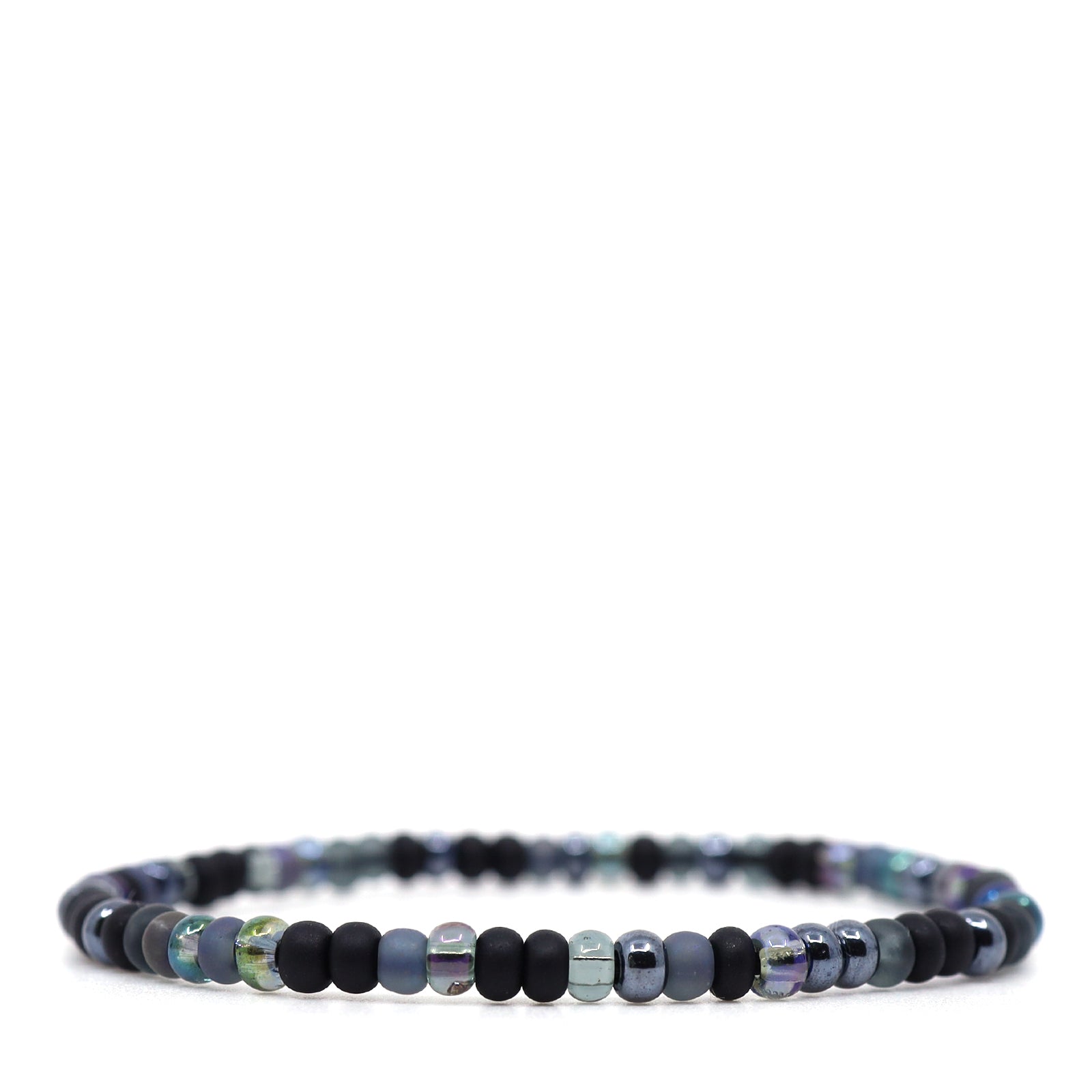 Black, Grey & Metallic Czech Picasso Bracelet