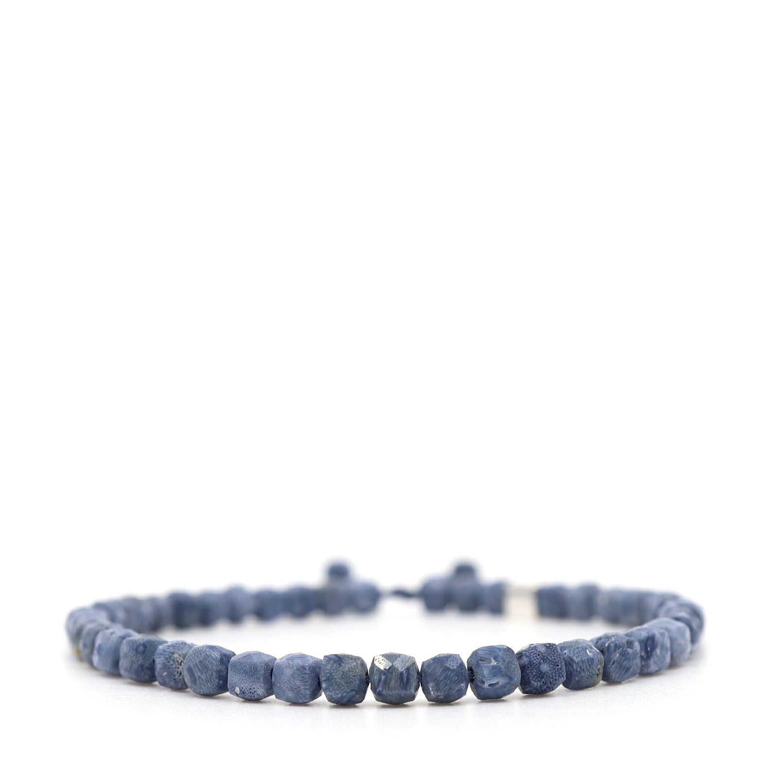 Blue Sponge Coral & Sterling Silver Bracelet
