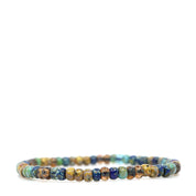 Blue, Yellow & Beige Czech Picasso Bracelet