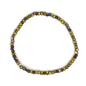 Olive Green, Yellow and Blue Czech Picasso Bracelet