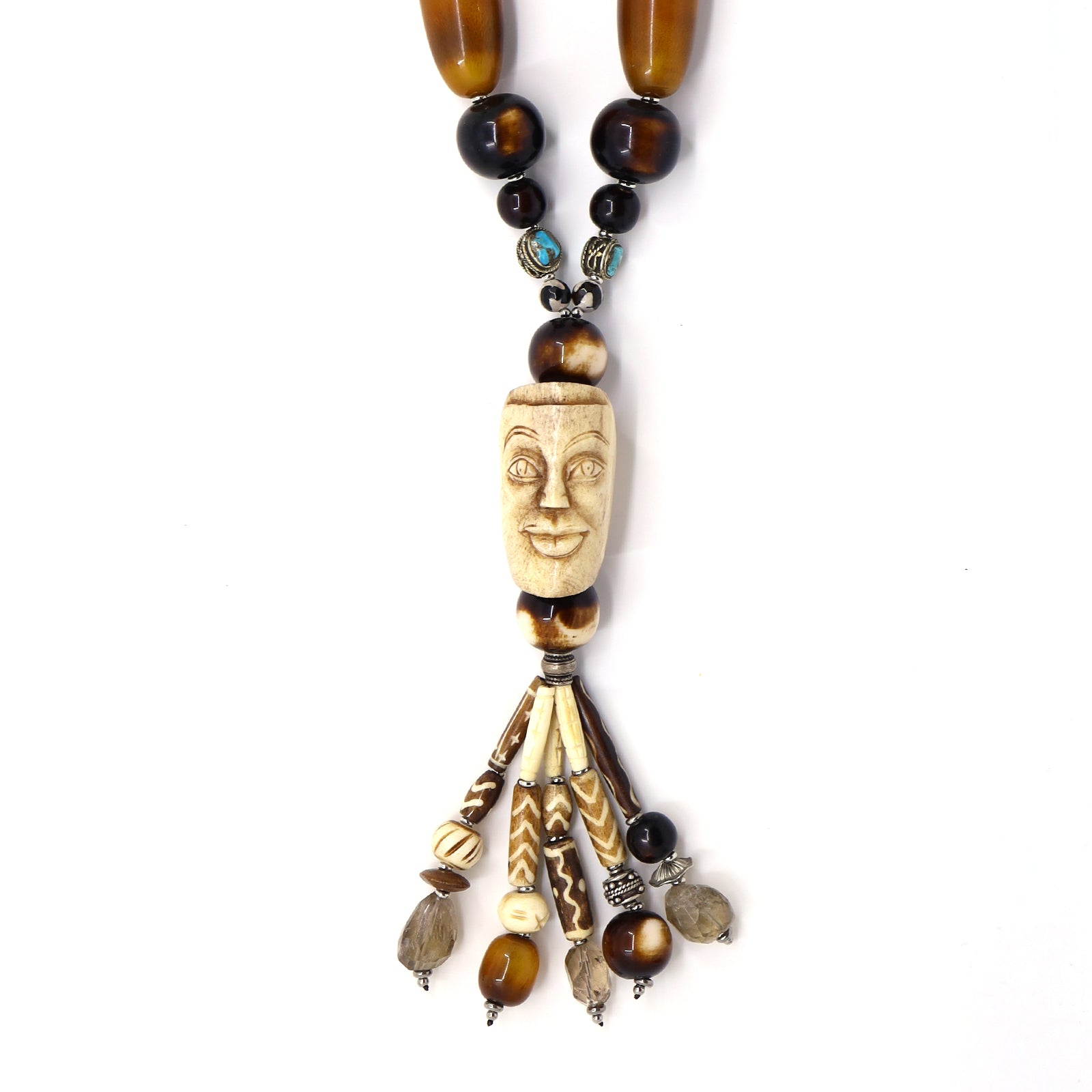 Carved Bone Statement Necklace