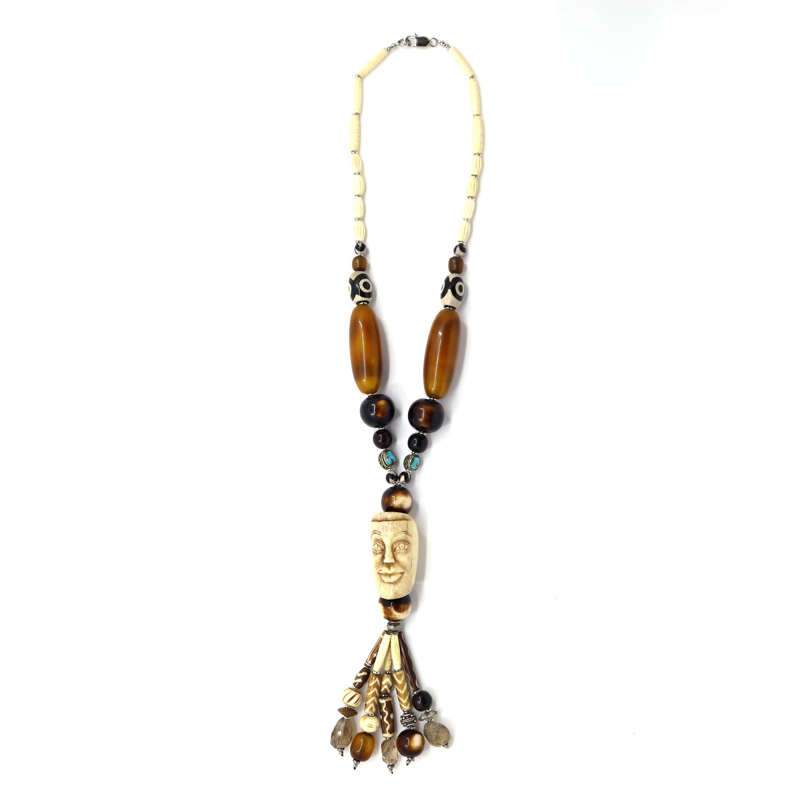 Carved Bone Statement Necklace
