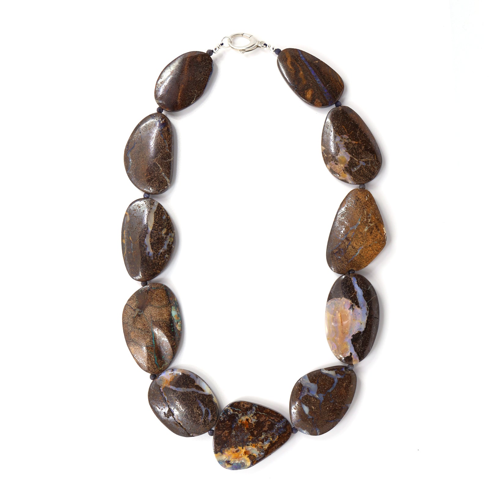 Boulder Opal & Blue Sapphire Necklace