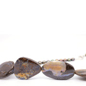 Australian Boulder Opals & Brown Freshwater Pearls Necklace