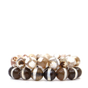 Brown Tibetan Agates Bracelet Set