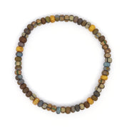 Brown, Yellow & Blue Czech Picasso Bracelet