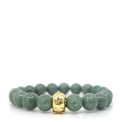 Burma Green Jade & Horseshoe Bracelet