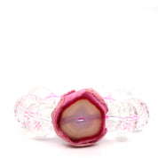 Clear Quartz & Pink Agate Bracelet