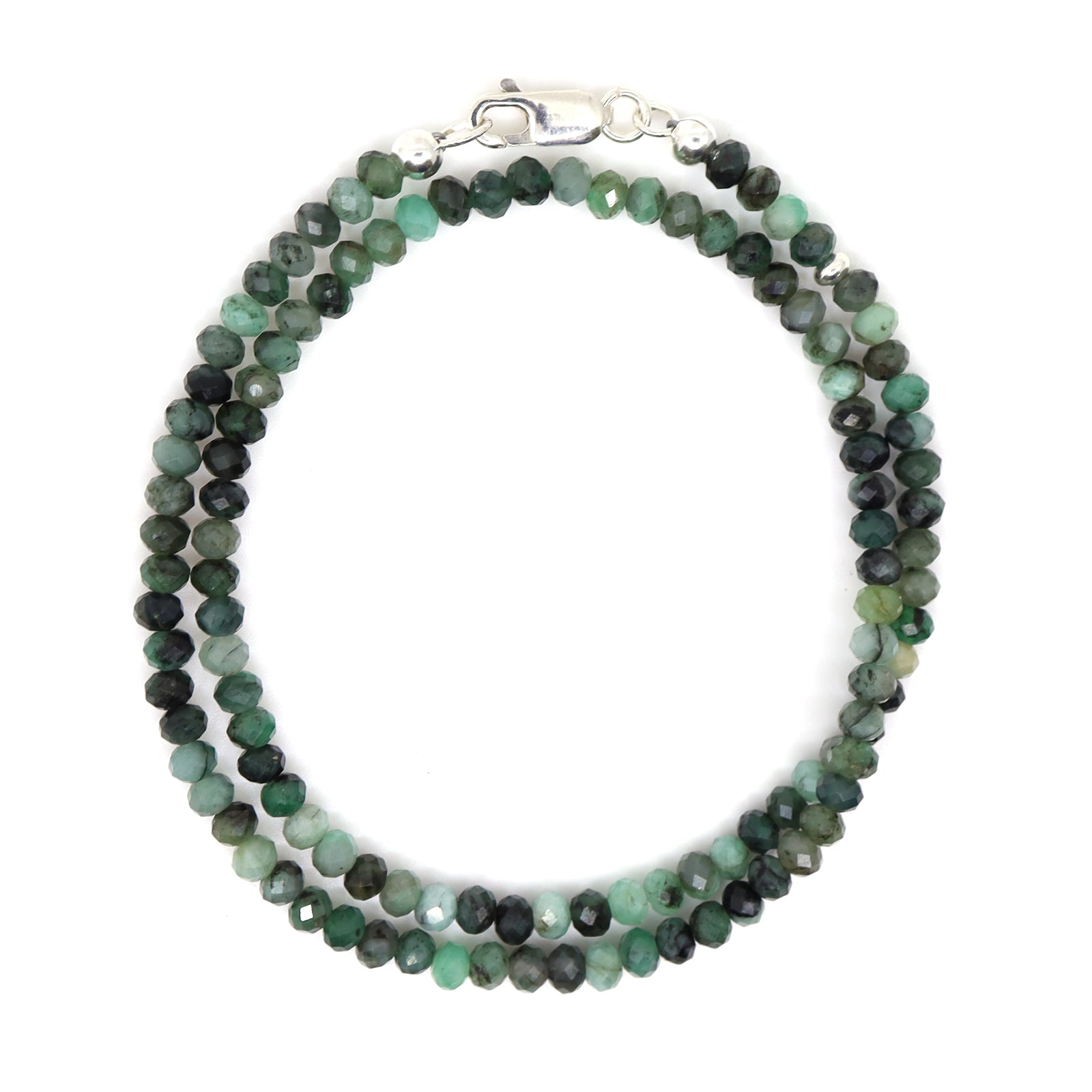 Emerald & Sterling Silver Bracelet