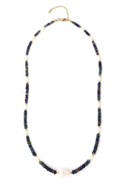 Black Ethiopian Opal & Freshwater Pearls Necklace