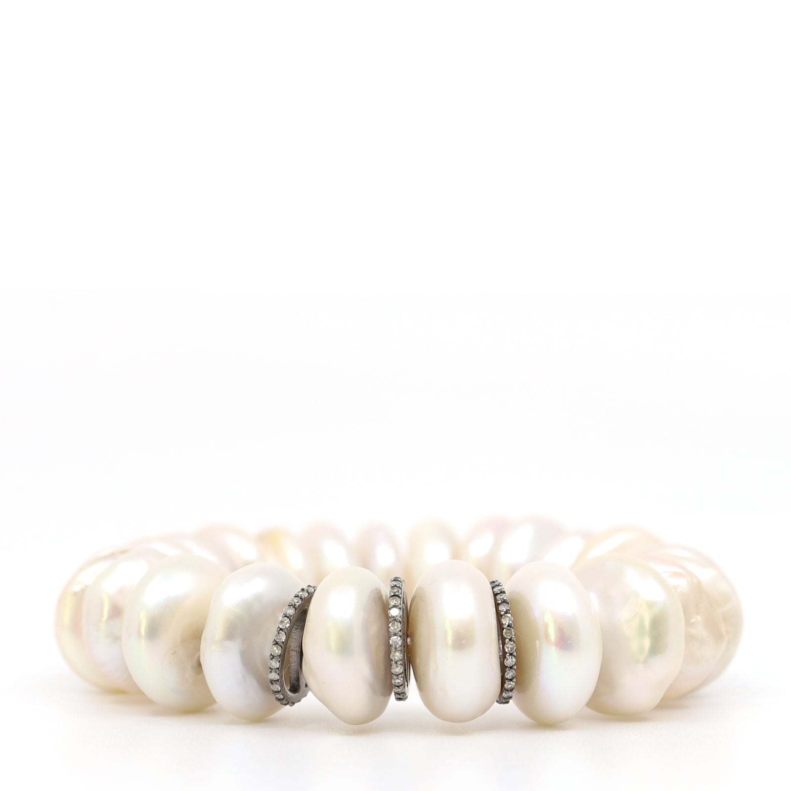 Diamonds & Coin Freshwater Pearls Bracelet