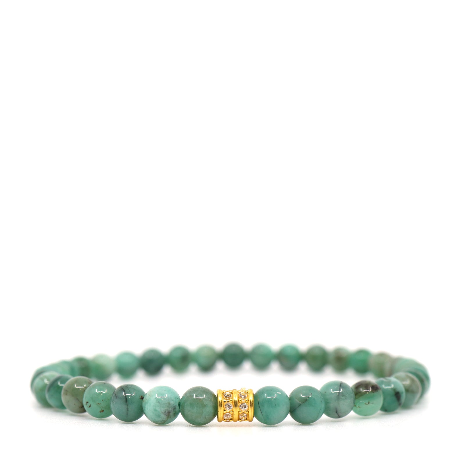 Green Emerald & 24K Pure Gold Bracelet