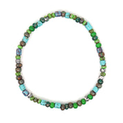 Green, Turquoise & Silver Picasso Czech Bracelet