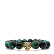 Green Tiger's Eye & Gold Jaguar Bracelet