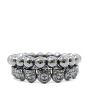 Lion Dark Grey Hematite Bracelet Set