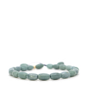 Green Barrel Jade & 14K Solid Gold Bracelet