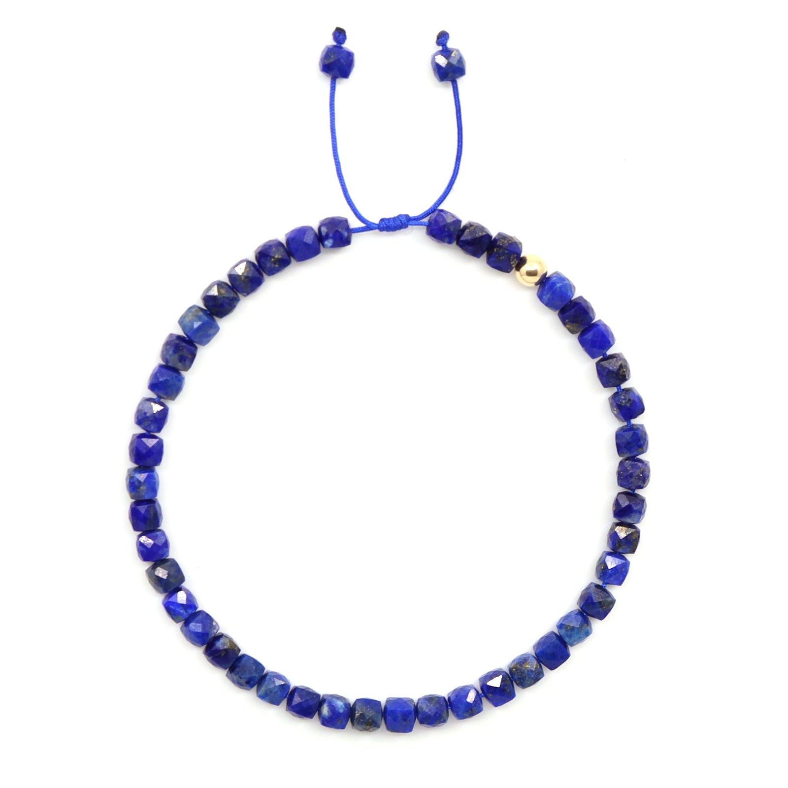 14K Solid Gold & Lapis Lazuli Bracelet