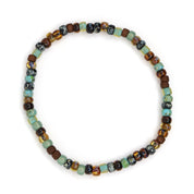 Turquoise, Brown & Amber Czech Picasso Bracelet