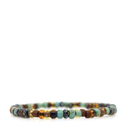 Turquoise, Brown & Amber Czech Picasso Bracelet