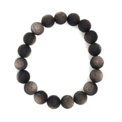 Matte Silver Obsidian Bracelet