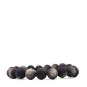 Matte Silver Obsidian Bracelet