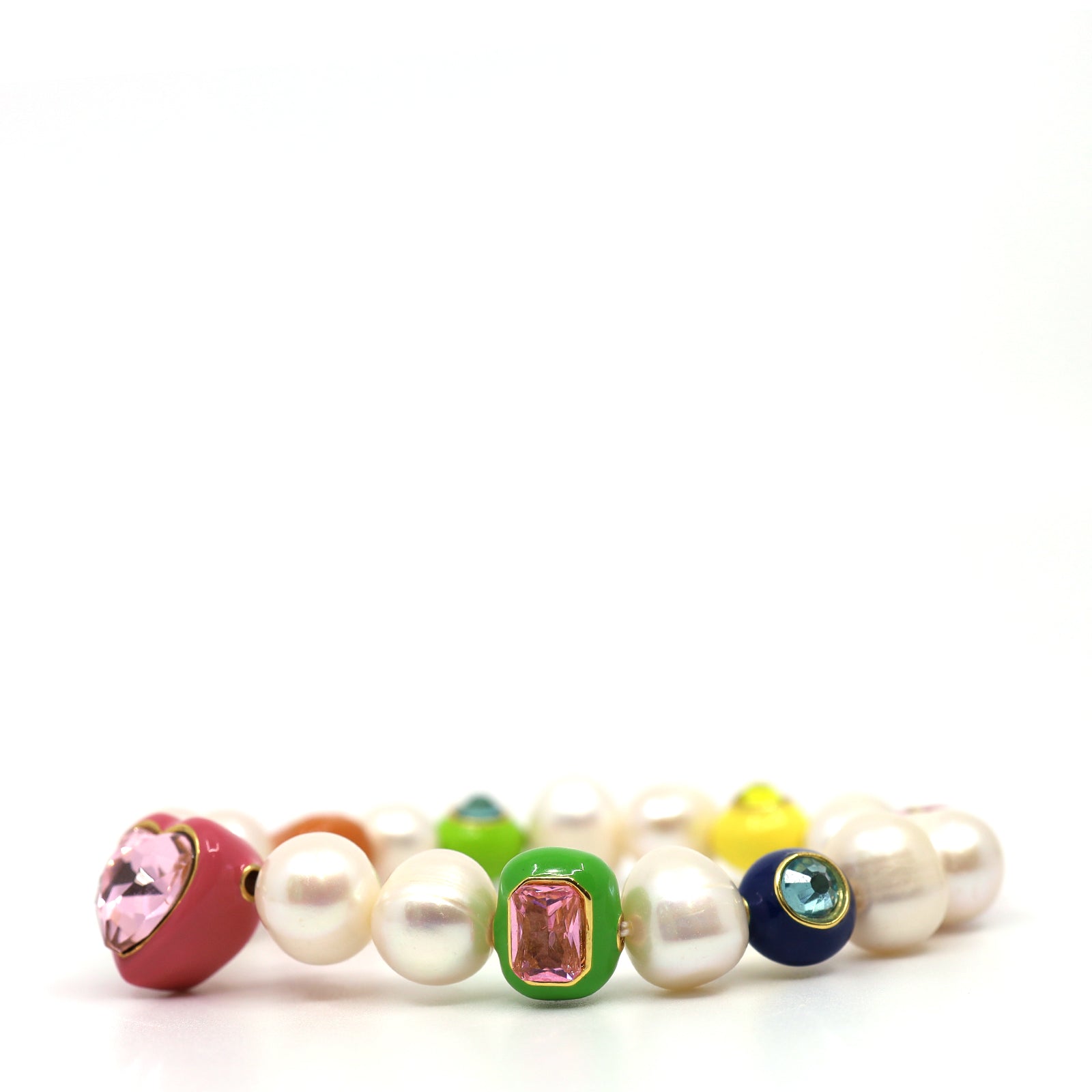 Freshwater Pearls & Multicoloured Gems Bracelet