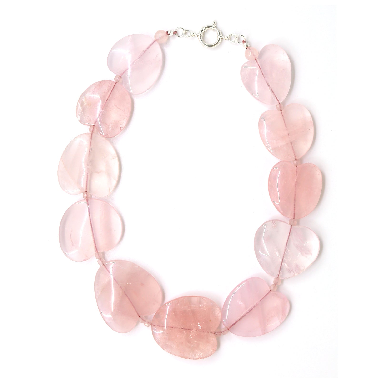 Heart Shaped Madagascan Rose Quartz Necklace