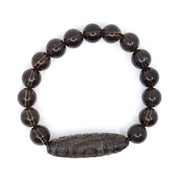 Smoky Quartz & Tibetan Agate Bracelet