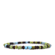 Turquoise, Maroon & Green Czech Picasso Bracelet