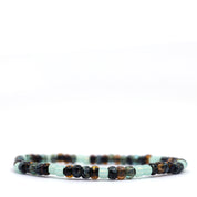 Sage Green, Teal, Brown & Topaz Czech Picasso Bracelet