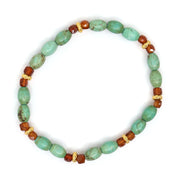 Hubei Turquoise & Hessonite Garnet Bracelet