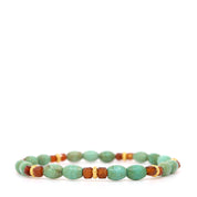 Hubei Turquoise & Hessonite Garnet Bracelet