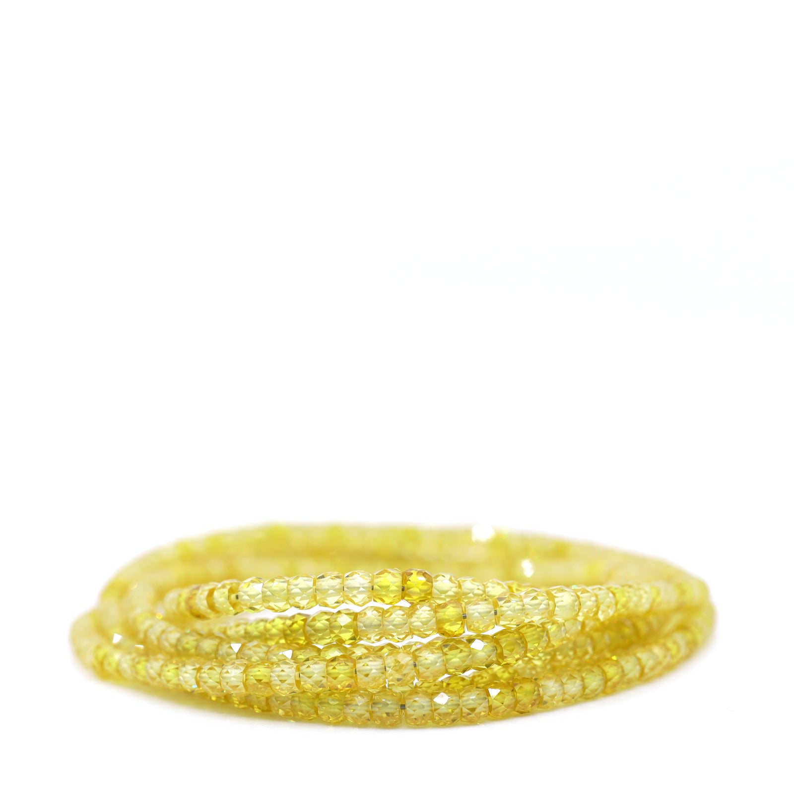 Yellow Cubic Zirconia & Sterling Silver Wrap Bracelet
