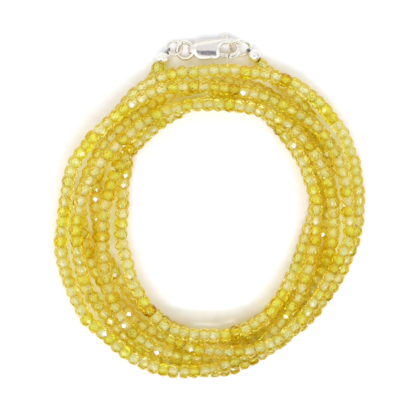 Yellow Cubic Zirconia & Sterling Silver Wrap Bracelet