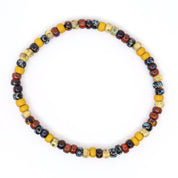 Yellow, Black & Red Picasso Czech Bracelet