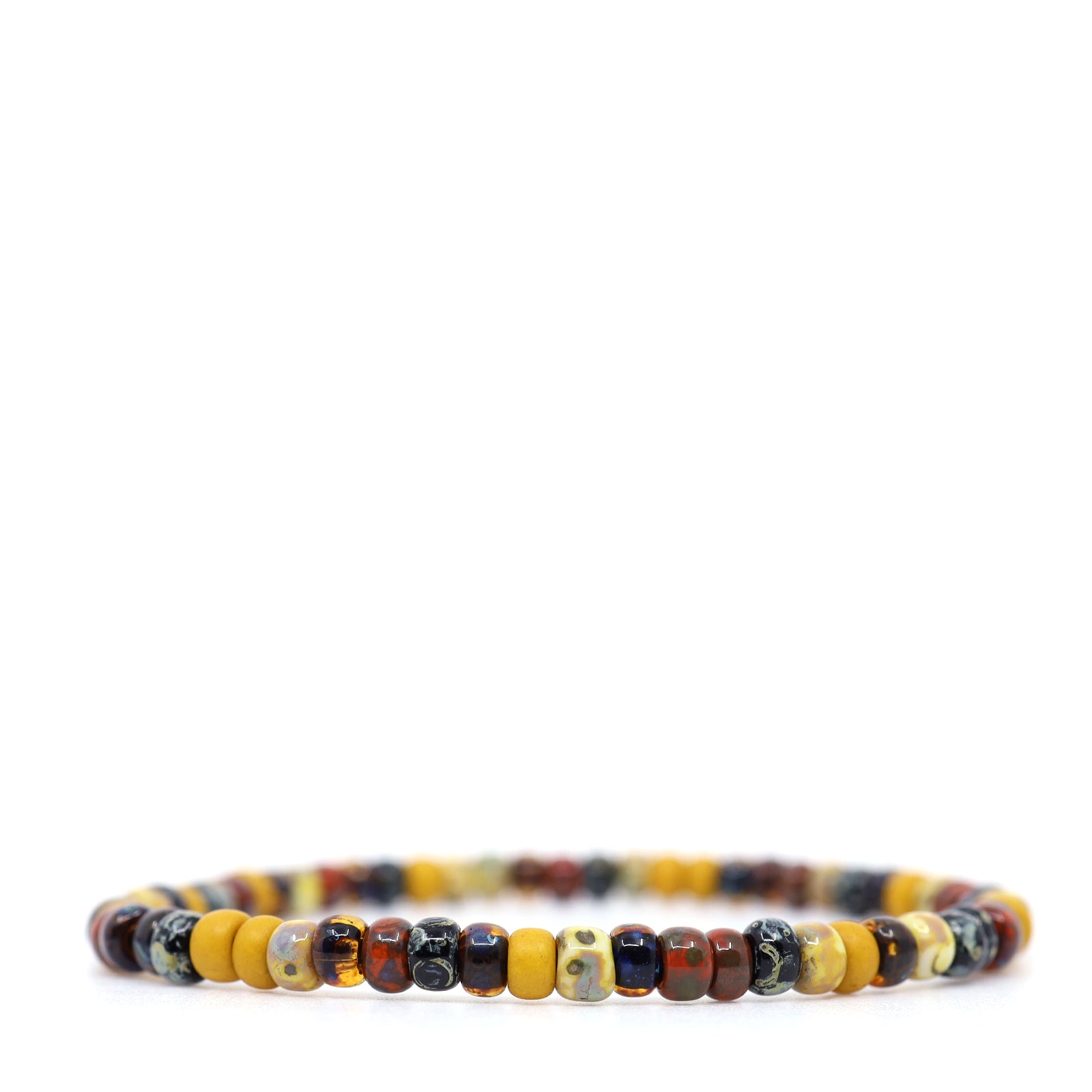 Yellow, Black & Red Picasso Czech Bracelet